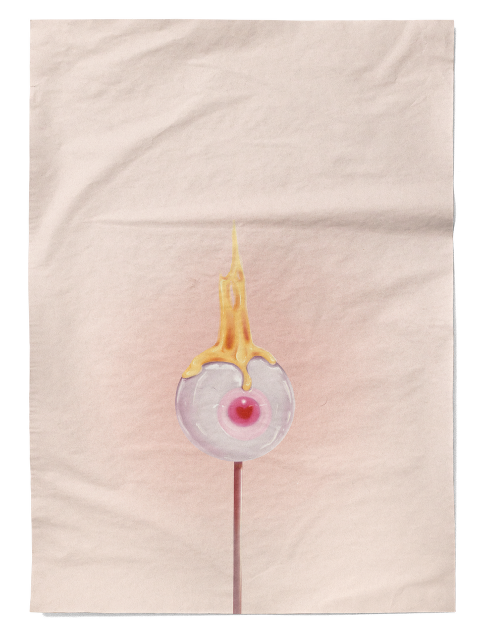 Eyeball Lollipop Sweet gaze, sticky heart it stares back at you.