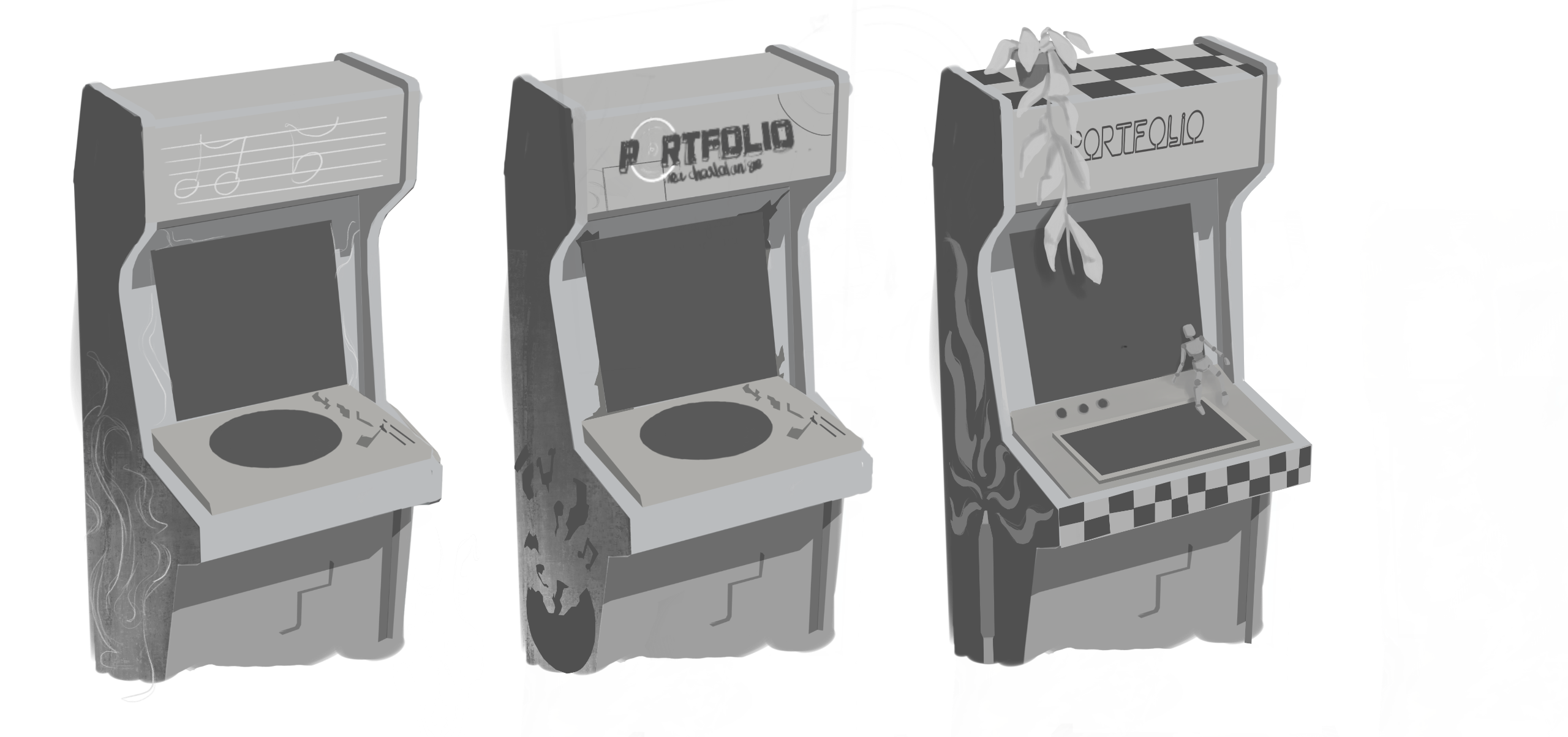 Retro Arcade Game - Concept Sketches 2
